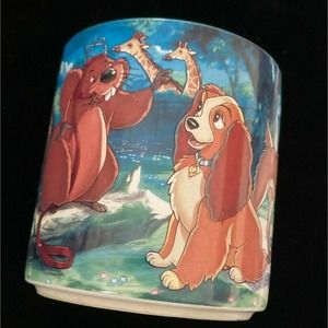 Vintage Walt Disney Coffee Mug classic Lady and the Tramp cup disney gift mug